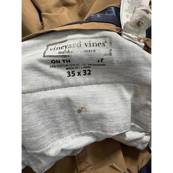 Vineyard Vines‎ OTG Pants Mens 35×31 On The Go Tan Performance Stretch - Picture 3 of 5